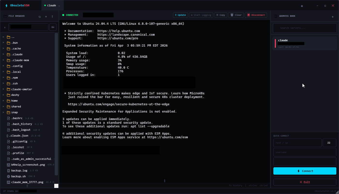SSH Terminal screenshot
